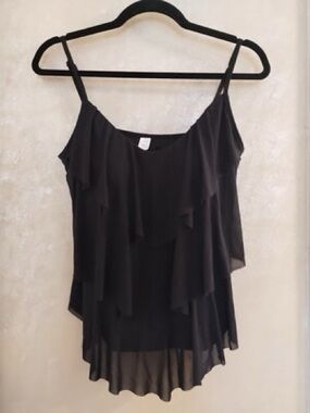 Jaclyn smith bathing suit top Black Ruffle size 12